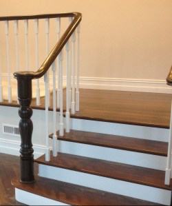 Timber Handrail, Turned Post & Painted Balustrades
